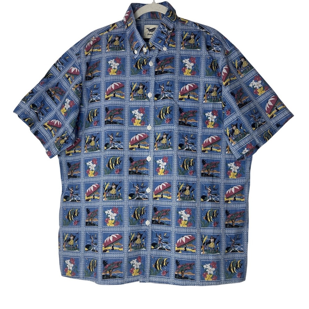 yiume Shirt Mens XL Hawaiian Aloha Button Front Camp Outdoor Beach Resort
